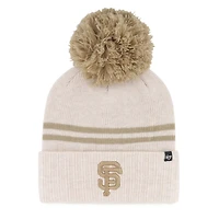 Bonnet en tricot à revers et pompon pour femme '47 Natural San Francisco Giants Latte