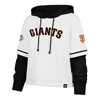 Women's '47 White San Francisco Giants Trifecta Shortstop Cropped Pullover Hoodie