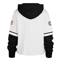 Women's '47 White San Francisco Giants Trifecta Shortstop Cropped Pullover Hoodie