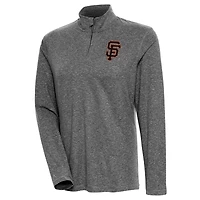 Pull-over zippé à quart de tour Confront Antigua Heather Black pour femme des San Francisco Giants
