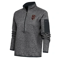 Veste à enfiler zippée quart de tour avec logo Fortune des Giants San Francisco pour femme, couleur anthracite chiné Antigua