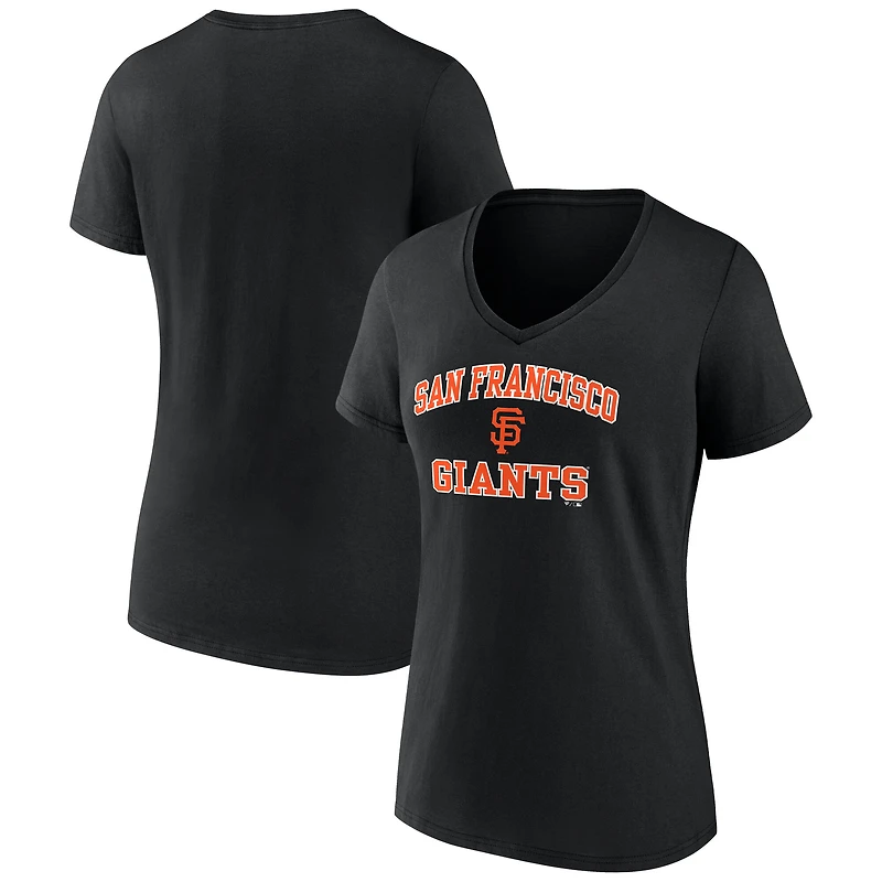 Women's Black San Francisco Giants Heart & Soul V-Neck T-Shirt