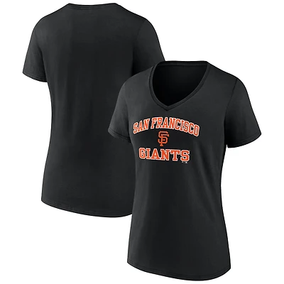 Women's Black San Francisco Giants Heart & Soul V-Neck T-Shirt