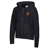 Women's Champion Black San Francisco Giants Powerblend Fleece Full-Zip Hoodie