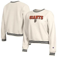 Sweat-shirt Champion crème pour femme, modèle Reverse Weave, aux couleurs des Giants de San Francisco