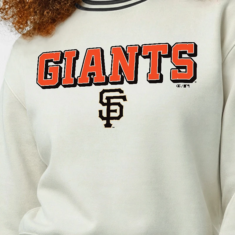 Women's Champion Cream San Francisco Giants Reverse Weave Sweatshirt