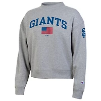 Women's Champion  Heather Gray San Francisco Giants Americana Triumph Fleece Tri-Blend Sweatshirt