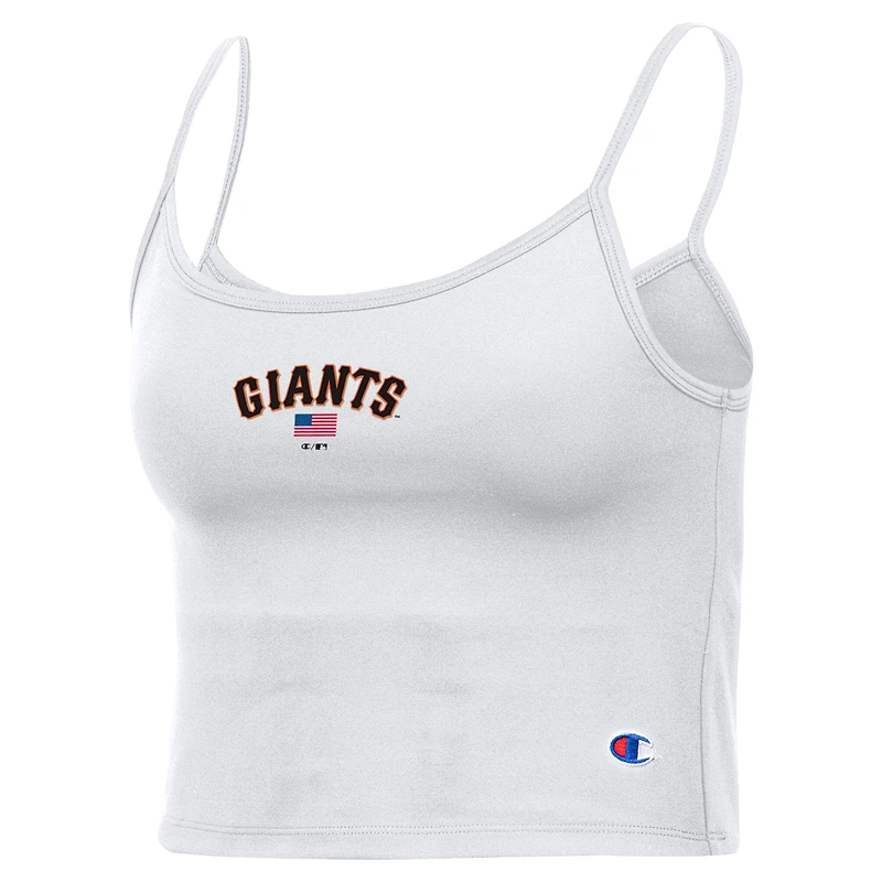 Women's Champion White San Francisco Giants America Scoop Tank Top
