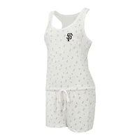 Combishort en tricot Concepts Sport Cream San Francisco Giants Gardner Hacci pour femmes