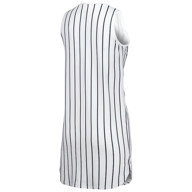 Women's Concepts Sport White San Francisco Giants Reel Pinstripe Knit Sleeveless Nightshirt