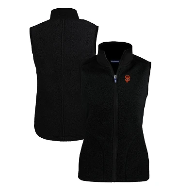 Women's Cutter & Buck Black San Francisco Giants Cascade Eco Sherpa Fleece Full-Zip Vest