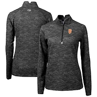 Women's Cutter & Buck Black San Francisco Giants City Connect Traverse Camo Stretch Quarter-Zip Pullover Top