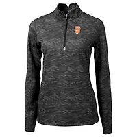 Women's Cutter & Buck Black San Francisco Giants City Connect Traverse Camo Stretch Quarter-Zip Pullover Top