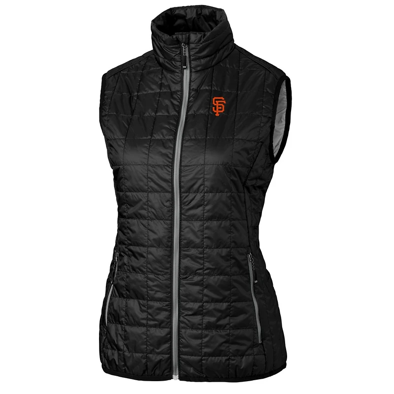 Gilet matelassé entièrement zippé Rainier PrimaLoft Eco pour femme, noir, Cutter & Buck, des Giants de San Francisco