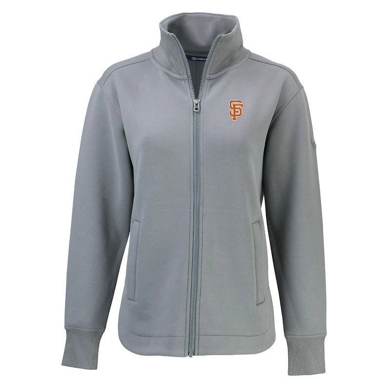 Women's Cutter & Buck Gray San Francisco Giants City Connect Roam Eco Recycled Full-Zip Jacket