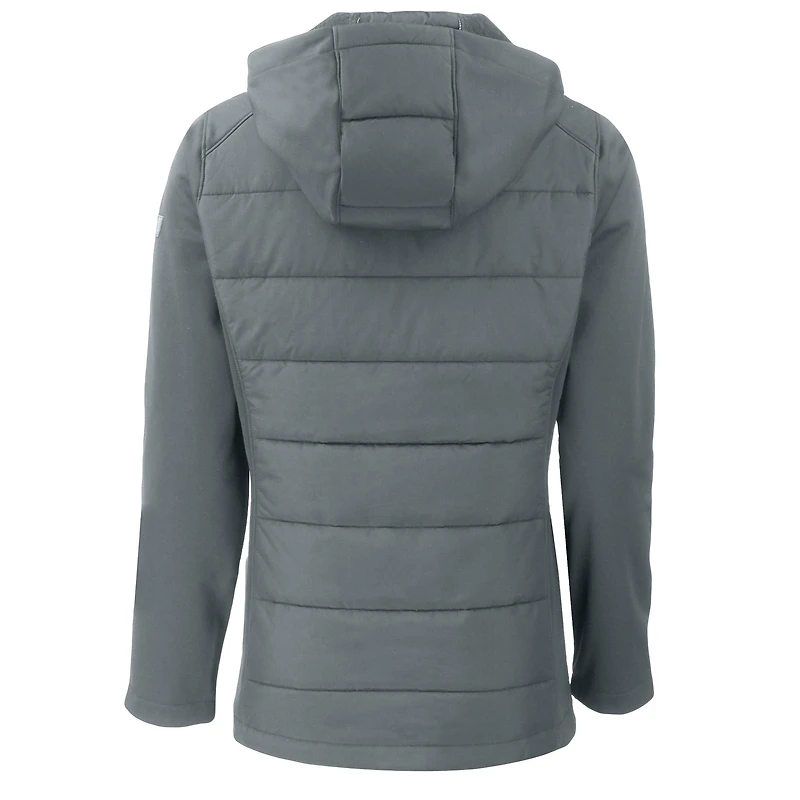Veste à capuche entièrement zippée en softshell recyclée Evoke Hybrid Eco pour femme, grise, des San Francisco Giants, Cutter & Buck