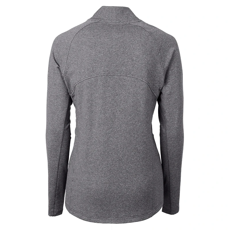 Women's Cutter & Buck  Heather Black San Francisco Giants Adapt Eco Knit Raglan Full-Zip Jacket