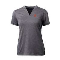 Women's Cutter & Buck Heather Charcoal San Francisco Giants DryTec Forge Stretch V-Neck Blade Top