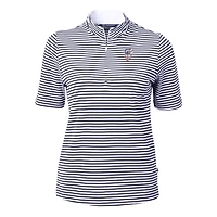 Women's Cutter & Buck Navy San Francisco Giants Virtue Eco Pique Stripe Recycled Quarter-Zip Pullover Top