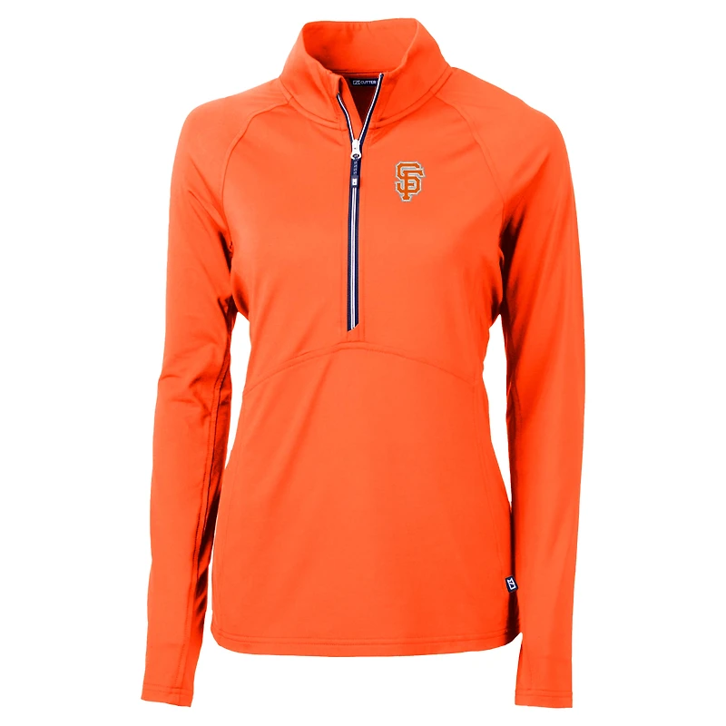 Pull-over demi-zippé City Connect Adapt Eco Knit recyclé orange Cutter & Buck pour femme des Giants de San Francisco