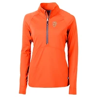 Pull-over demi-zippé City Connect Adapt Eco Knit recyclé orange Cutter & Buck pour femme des Giants de San Francisco