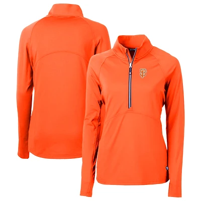 Pull-over demi-zippé City Connect Adapt Eco Knit recyclé orange Cutter & Buck pour femme des Giants de San Francisco