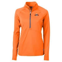 Women's Cutter & Buck Orange San Francisco Giants  DryTec Adapt Eco Knit Stretch Recycled Raglan Half-Zip Top