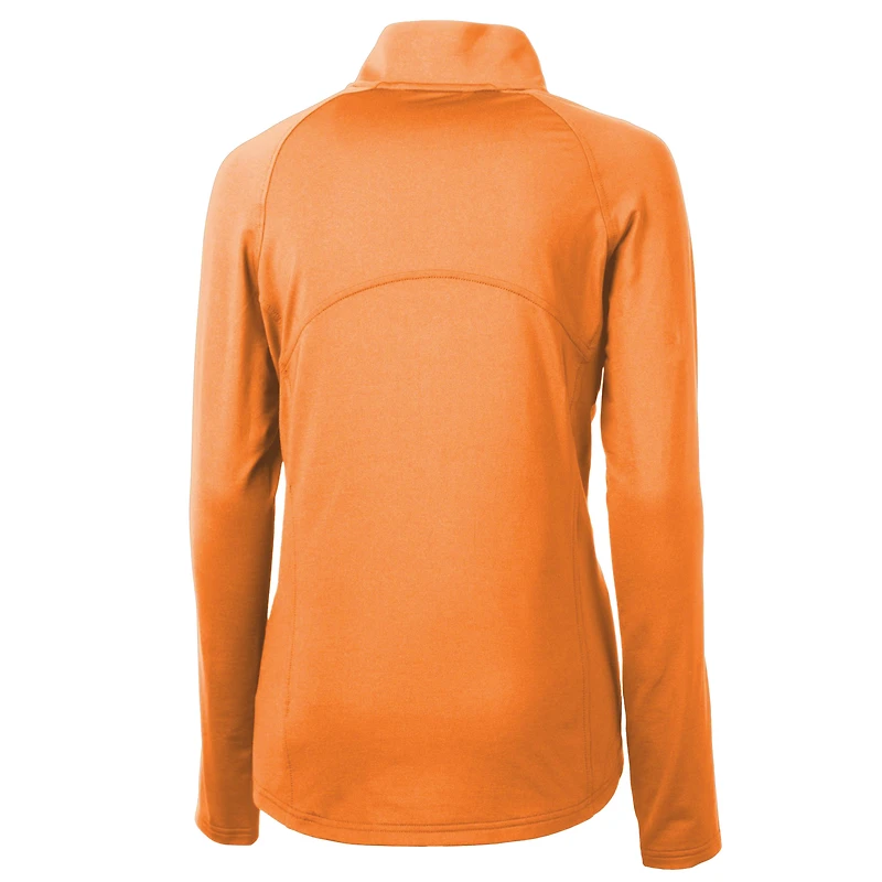 Women's Cutter & Buck Orange San Francisco Giants  DryTec Adapt Eco Knit Stretch Recycled Raglan Half-Zip Top