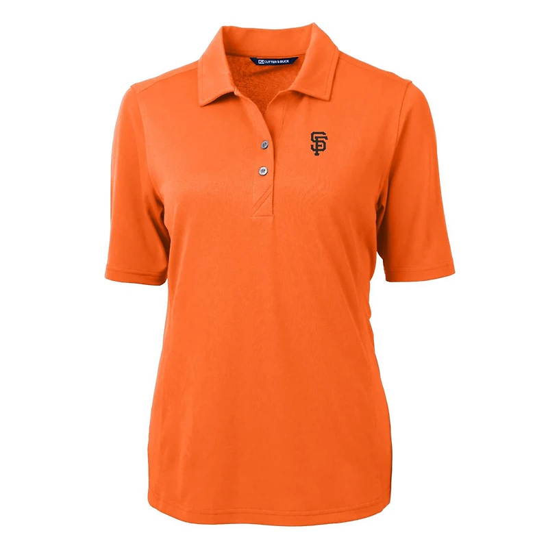 Women's Cutter & Buck Orange San Francisco Giants Virtue Eco Pique Recycled Polo