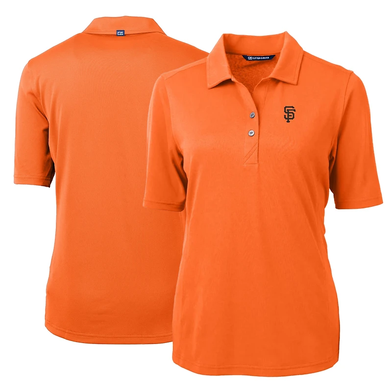 Women's Cutter & Buck Orange San Francisco Giants Virtue Eco Pique Recycled Polo