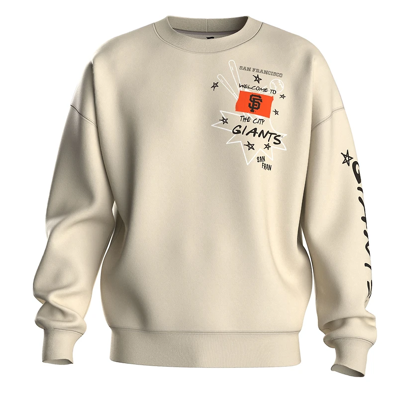 Sweat-shirt polaire beige à graffiti des Giants de San Francisco pour femme, la marque Fanatics.