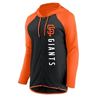 Veste à capuche entièrement zippée Fanatics pour femmes, noir/orange, San Francisco Giants Forever Fan