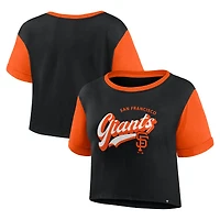 T-shirt Fanatics noir et orange pour femmes « San Francisco Giants Play Again »