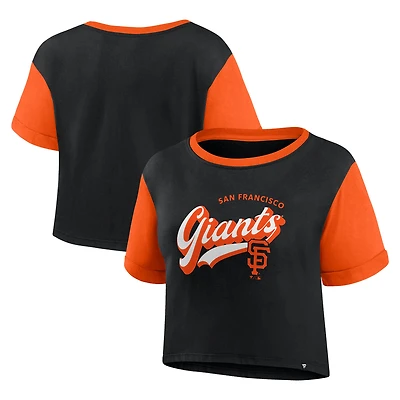 Women's Fanatics Black/Orange San Francisco Giants Play Again T-Shirt