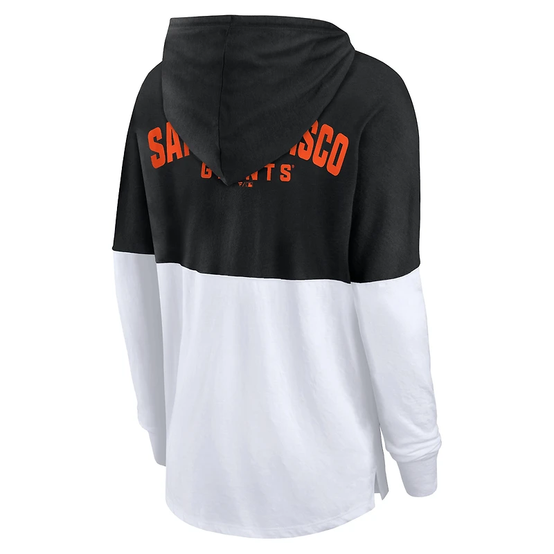 Women's Fanatics Black/White San Francisco Giants Backup Option Pullover Hoodie