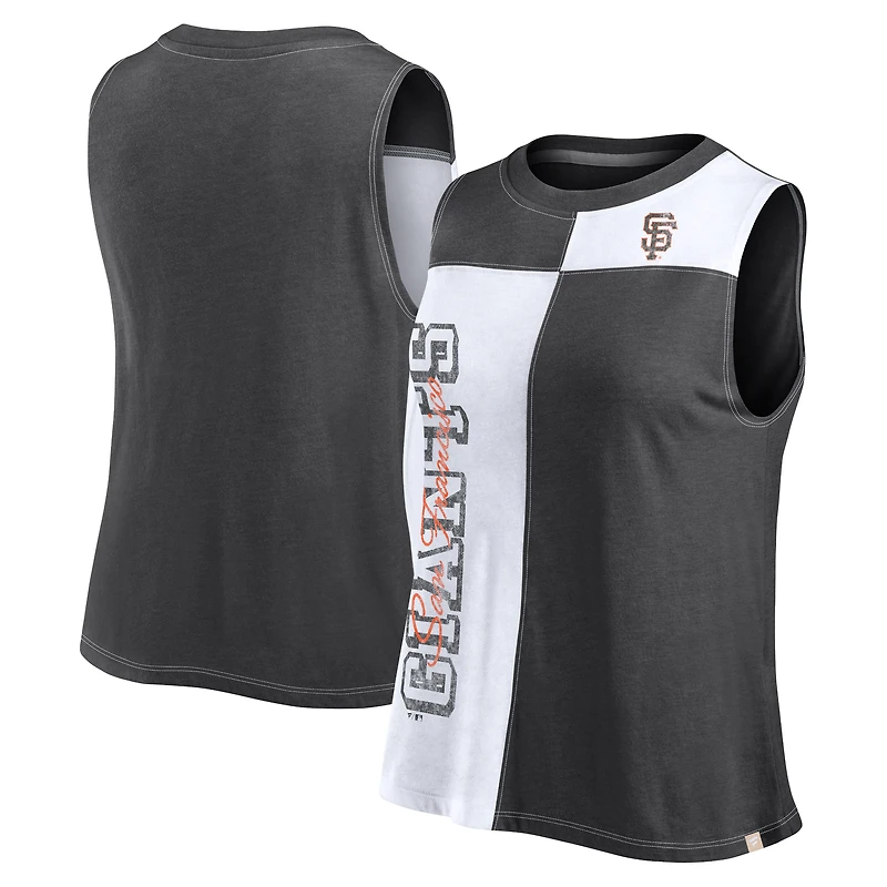Débardeur à blocs de couleurs Fanatics pour femmes, noir/blanc, San Francisco Giants