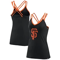 Women's Fanatics Black San Francisco Giants Barrel It Up Cross Back V-Neck Tank Top