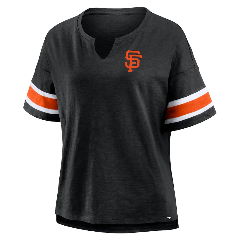 T-shirt Fanatics noir pour femme, motif Curl Route des Giants de San Francisco