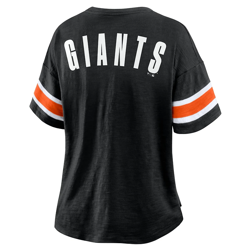 Women's Fanatics Black San Francisco Giants Curl Route T-Shirt