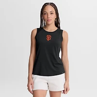 Women's Fanatics  Black San Francisco Giants Draped Mesh Back Performance Tank Top