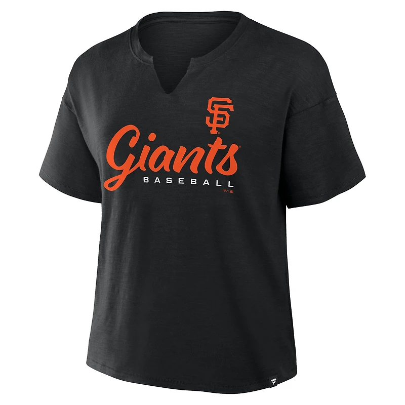Women's Fanatics Black San Francisco Giants Fan Fave Stadium Slub Boxy T-Shirt