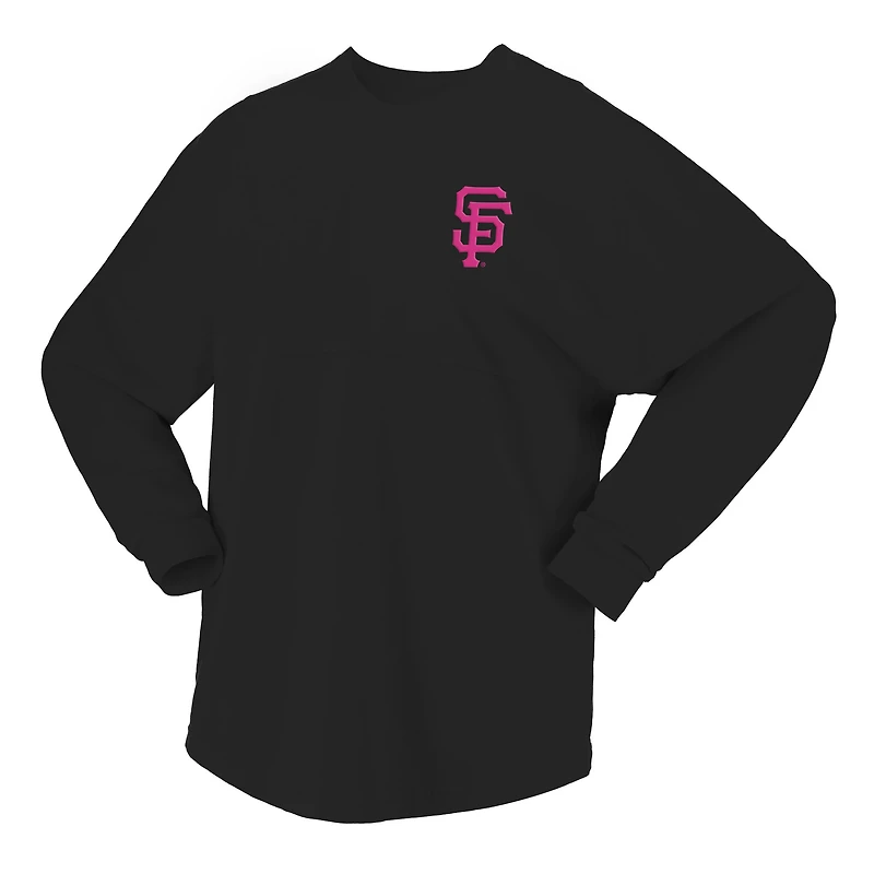 Women's Fanatics  Black San Francisco Giants Neon Jersey Long Sleeve T-Shirt