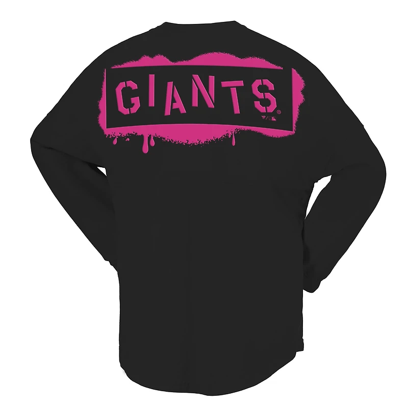Women's Fanatics  Black San Francisco Giants Neon Jersey Long Sleeve T-Shirt