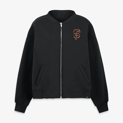 Veste zippée surdimensionnée noire Rage Against des Giants de San Francisco Fanatics pour femmes