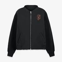 Veste zippée surdimensionnée noire Rage Against des Giants de San Francisco Fanatics pour femmes