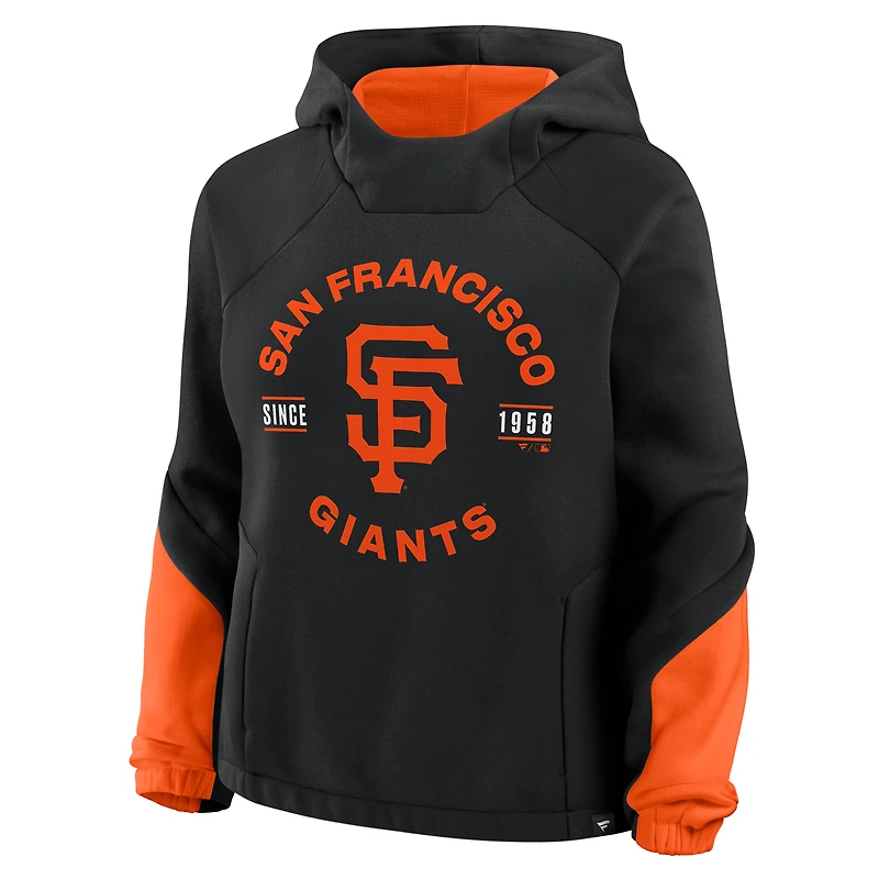 Women's Fanatics Black San Francisco Giants Oversized Time to Win Pullover Hoodie