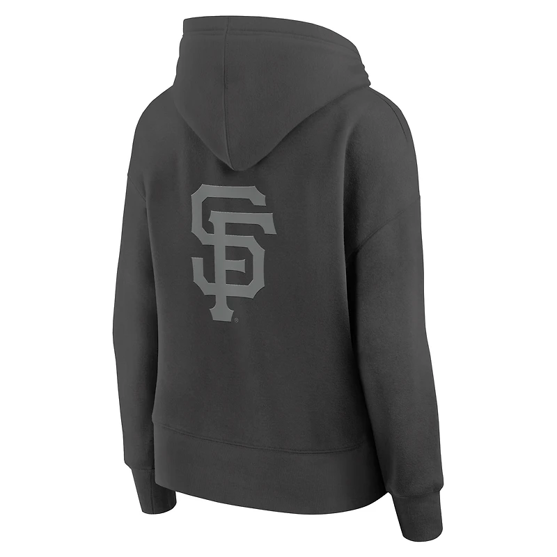 Sweat à capuche ton sur subtil pour femme Fanatics Anthracite San Francisco Giants Elements Future Ground