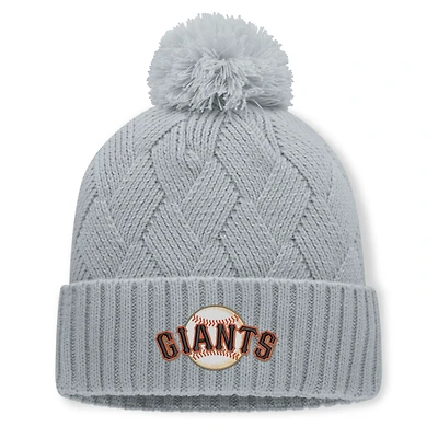 Women's Fanatics Gray San Francisco Giants Shifted Knit Hat with Pom