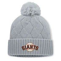 Women's Fanatics Gray San Francisco Giants Shifted Knit Hat with Pom