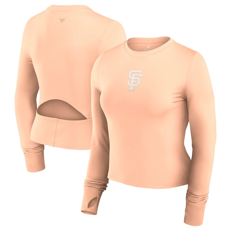 Haut de sport ajusté à manches longues rose San Francisco Giants Studio pour femmes